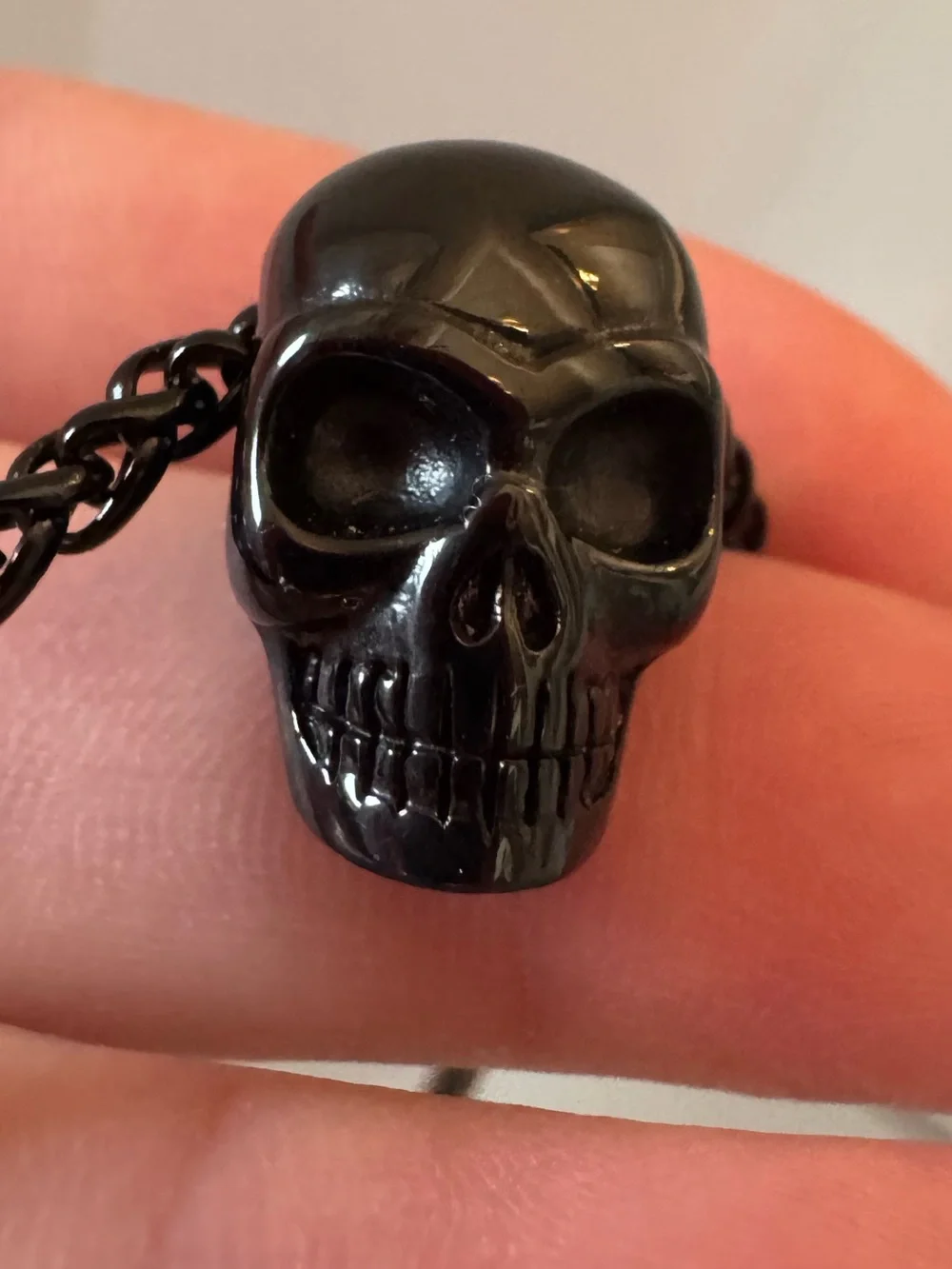 SkeletonHD Titan Skull Pendant Chain Matte Black Stainless Steel Necklace